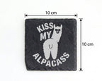 Schiefer Untersetzer Alpaka Kiss My Alpacass - Lustiges Geschenk für F – Bild 4