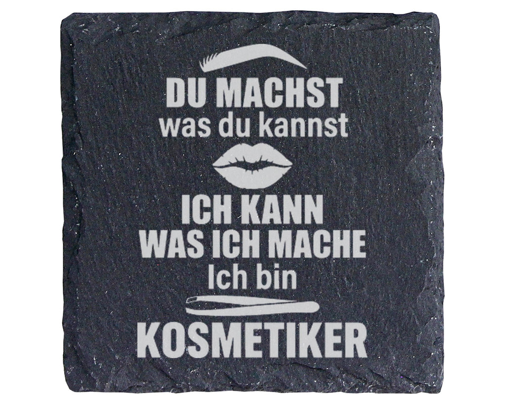 Schiefer Untersetzer Kosmetikerin Mit Lustigem Spruch - Geschenk für B – Bild 1