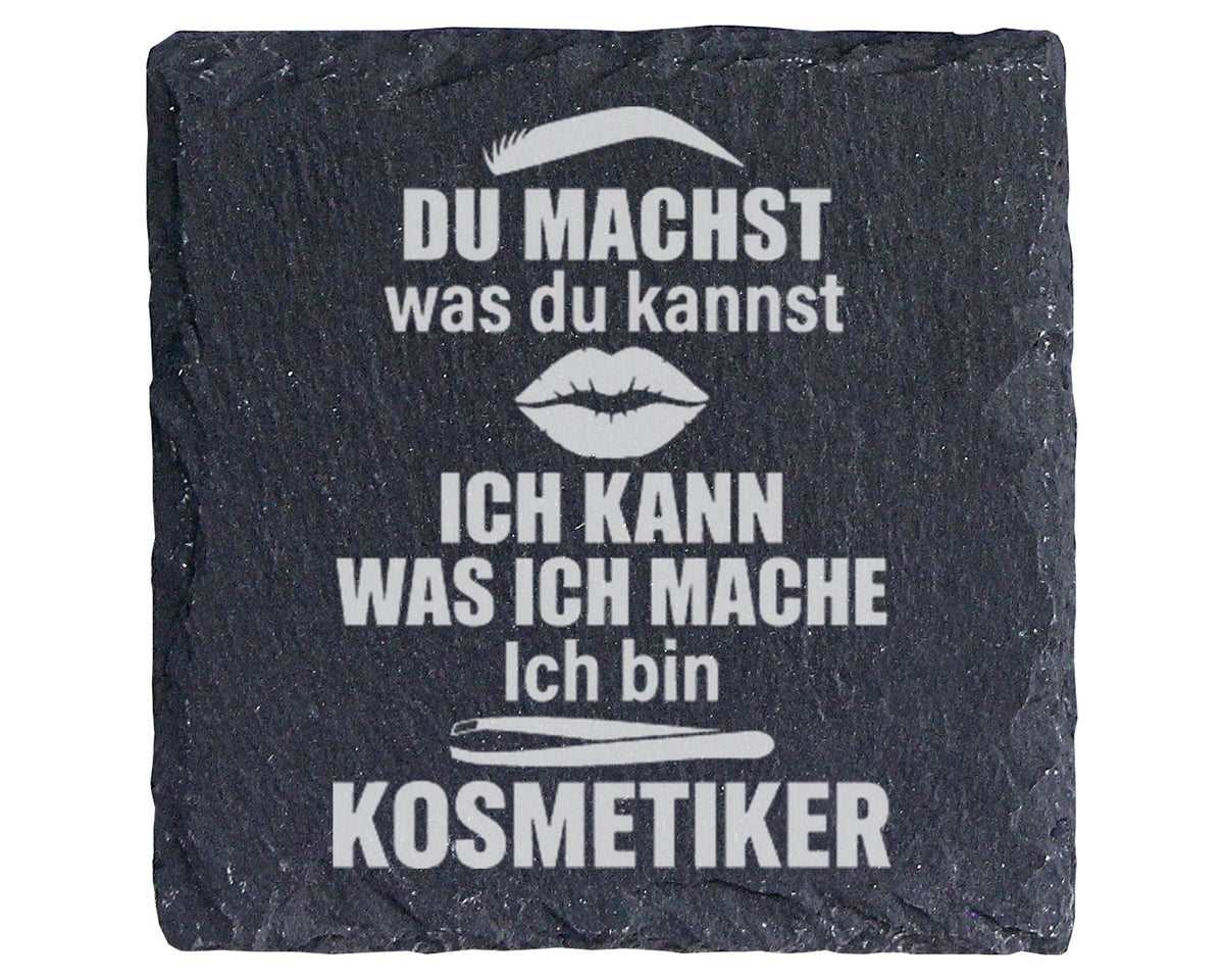 Schiefer Untersetzer Kosmetikerin Mit Lustigem Spruch - Geschenk für B – Bild 1