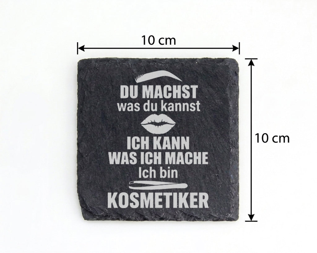 Schiefer Untersetzer Kosmetikerin Mit Lustigem Spruch - Geschenk für B – Bild 4