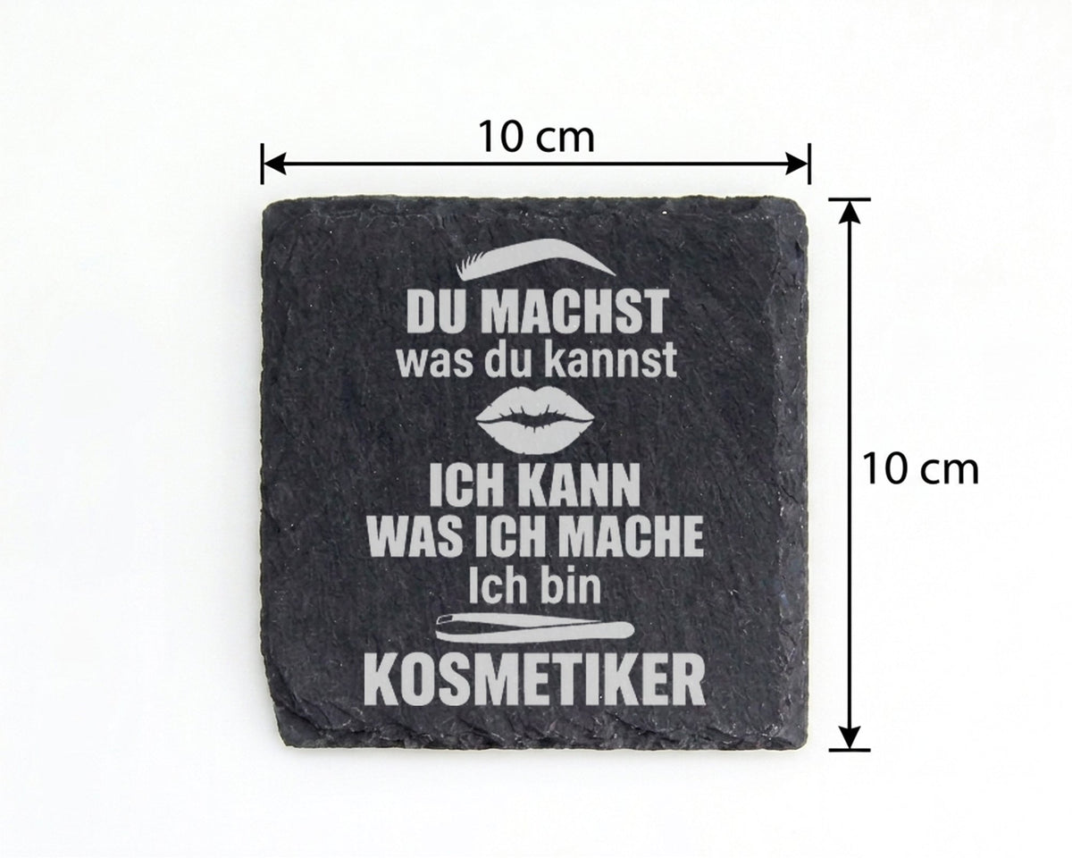 Schiefer Untersetzer Kosmetikerin Mit Lustigem Spruch - Geschenk für B – Bild 4