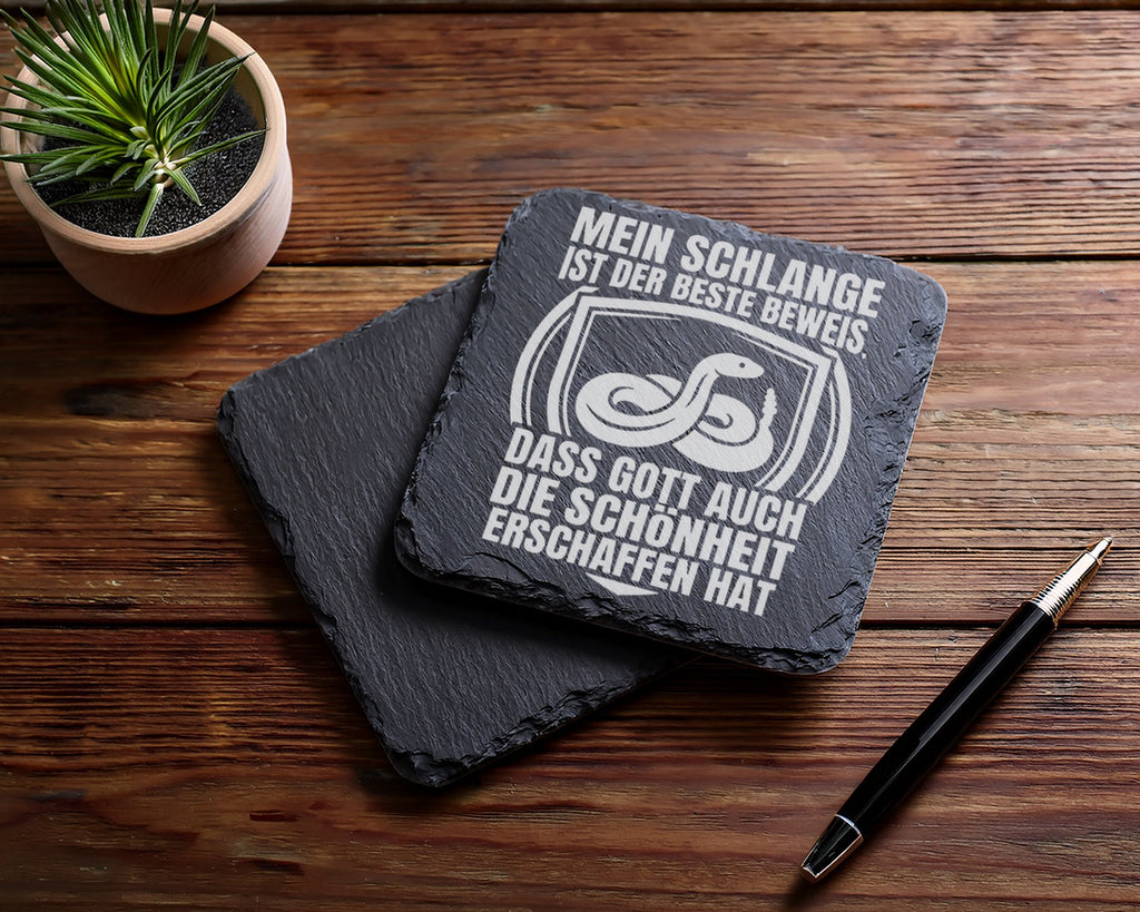Schiefer Untersetzer Schlange Gott Schönheit Beweis - Geschenk für Rep – Bild 5