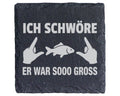 Schiefer Untersetzer Angler Spruch Er War So Gross - Lustiges Geschenk – Bild 1