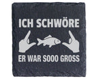 Schiefer Untersetzer Angler Spruch Er War So Gross - Lustiges Geschenk – Bild 1