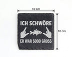 Schiefer Untersetzer Angler Spruch Er War So Gross - Lustiges Geschenk – Bild 4