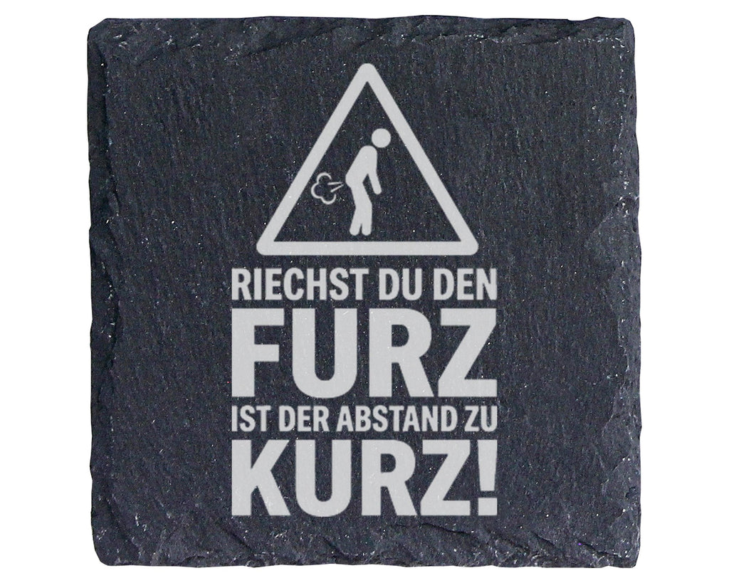 Schiefer Untersetzer Riechst Du Den Furz Ist Abstand Zu Kurz - Lustige – Bild 1