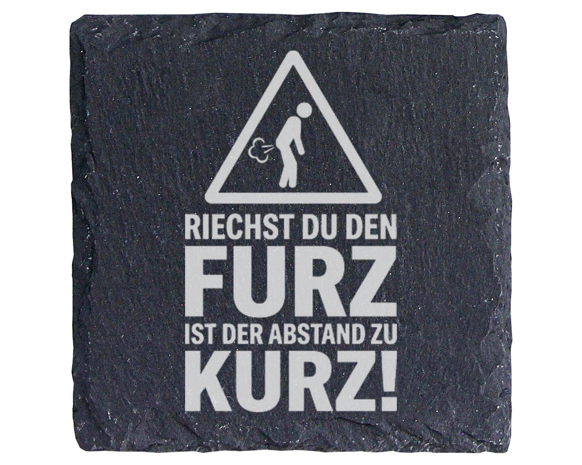 Schiefer Untersetzer Riechst Du Den Furz Ist Abstand Zu Kurz - Lustige – Bild 1