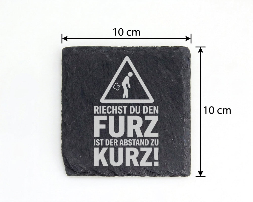 Schiefer Untersetzer Riechst Du Den Furz Ist Abstand Zu Kurz - Lustige – Bild 4
