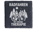 Schiefer Untersetzer Radfahren Ist Meine Therapie - Geschenk für Fahrr – Bild 1