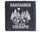 Schiefer Untersetzer Radfahren Ist Meine Therapie - Geschenk für Fahrr – Bild 1