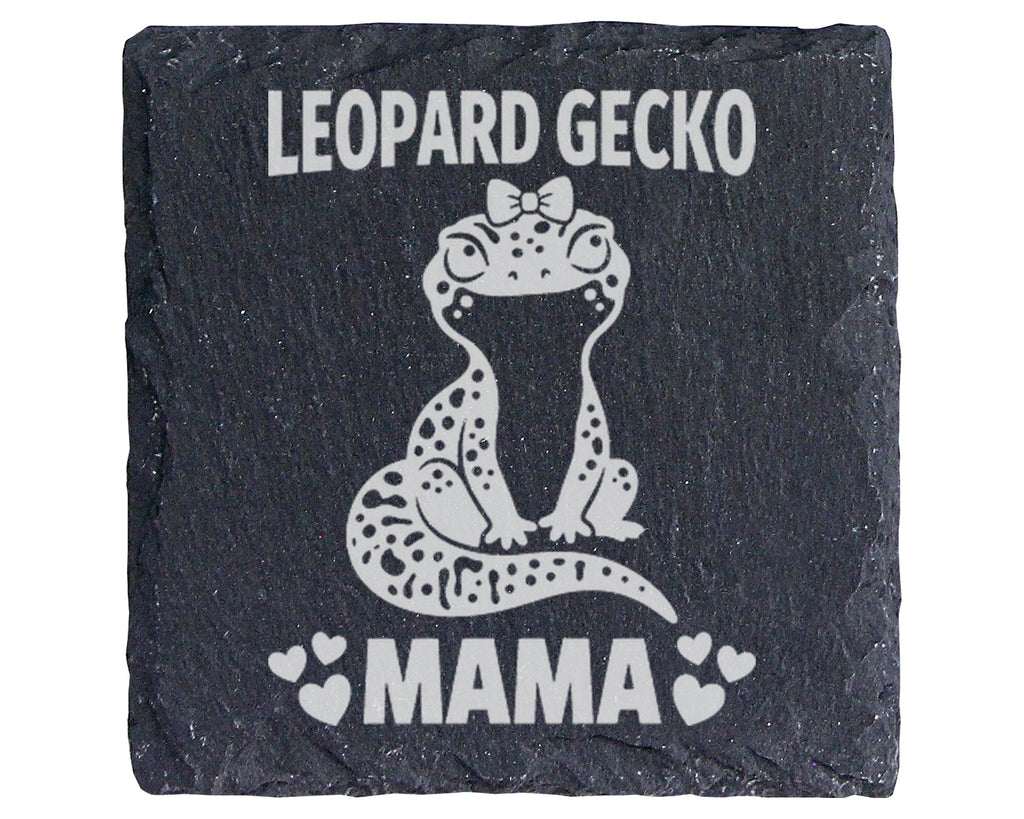 Schiefer Untersetzer Leopard Gecko Mama - Geschenk für Mutter Frauen T – Bild 1