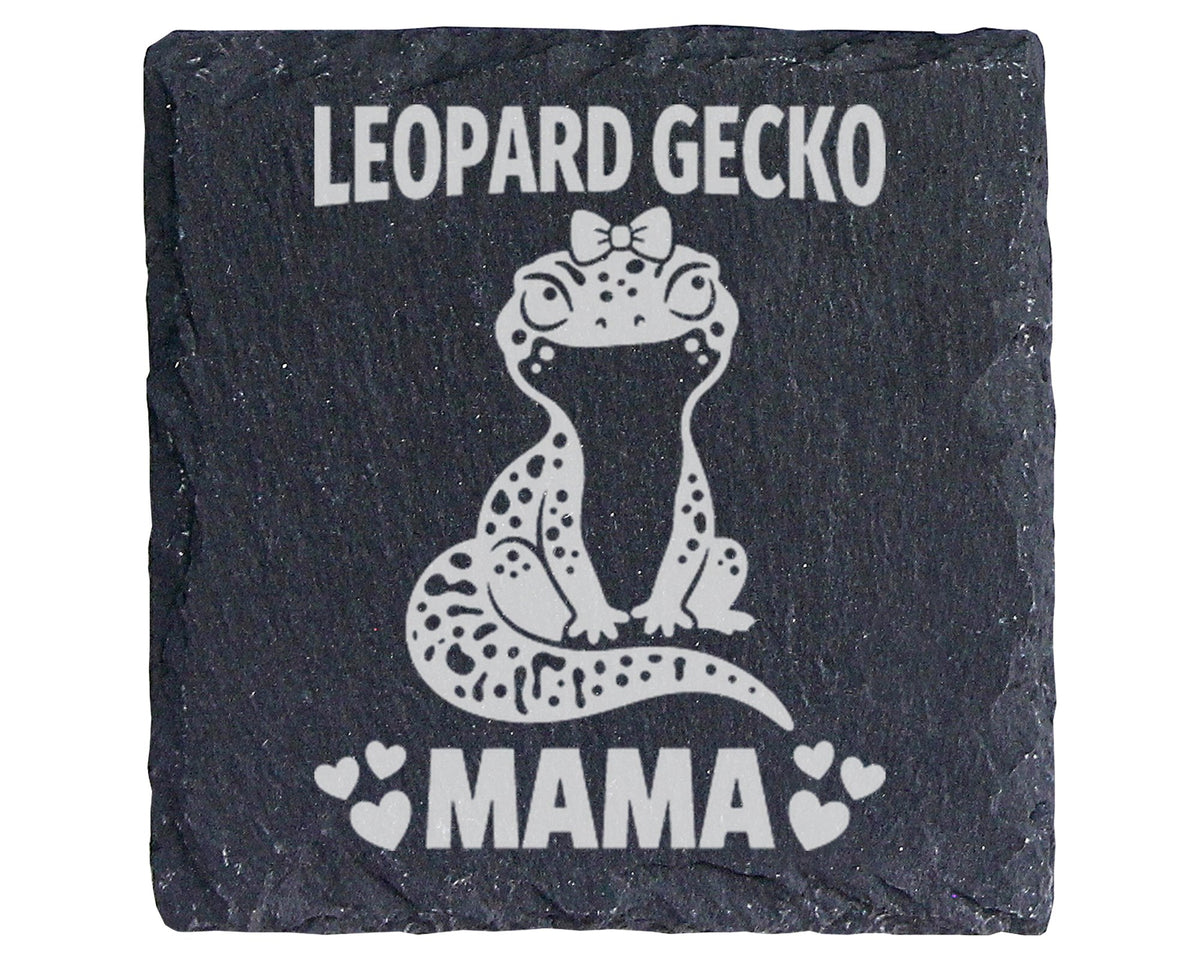 Schiefer Untersetzer Leopard Gecko Mama - Geschenk für Mutter Frauen T – Bild 1