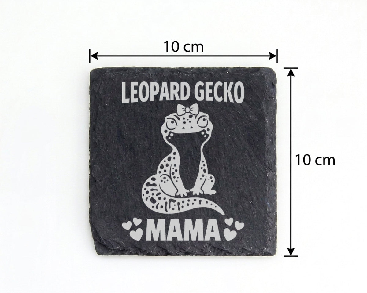 Schiefer Untersetzer Leopard Gecko Mama - Geschenk für Mutter Frauen T – Bild 4
