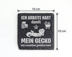 Schiefer Untersetzer Gecko Luxusleben Spruch - Lustiges Geschenk für G – Bild 4