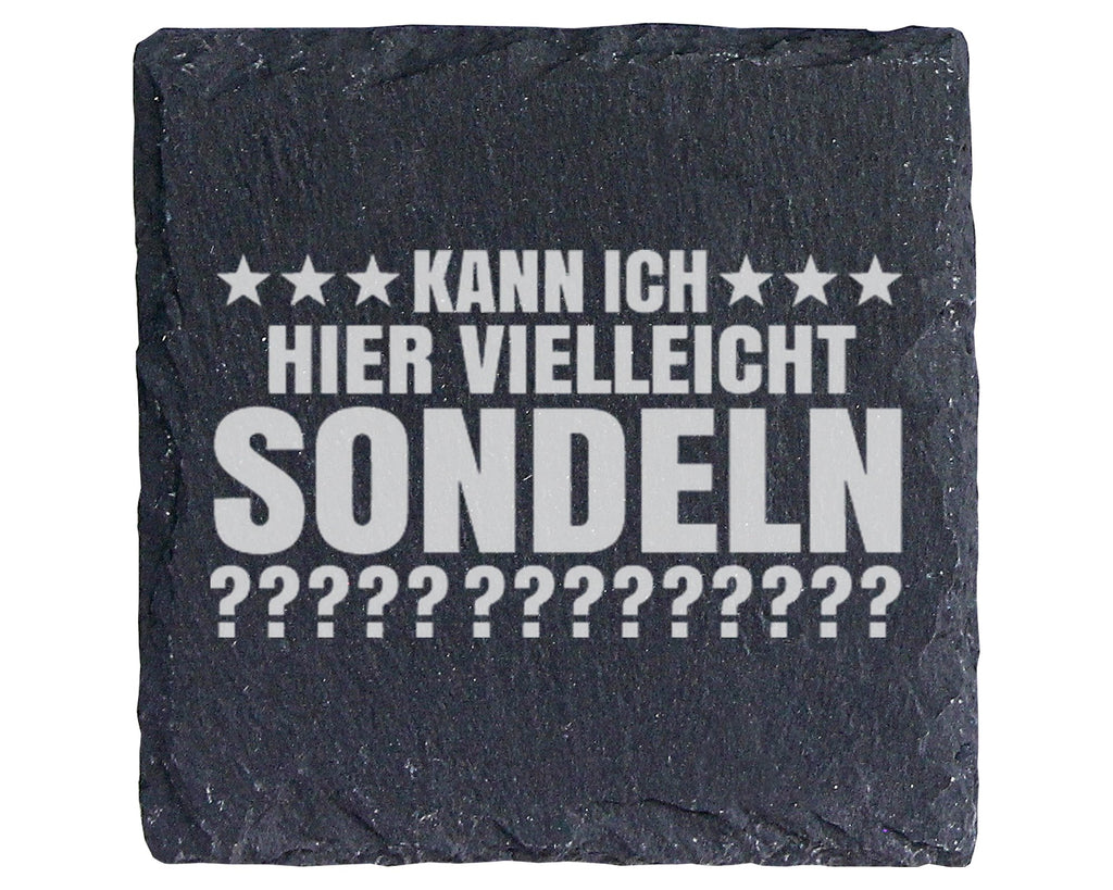 Schiefer Untersetzer Kann Ich Hier Vielleicht Sondeln - Lustiges Gesch – Bild 1