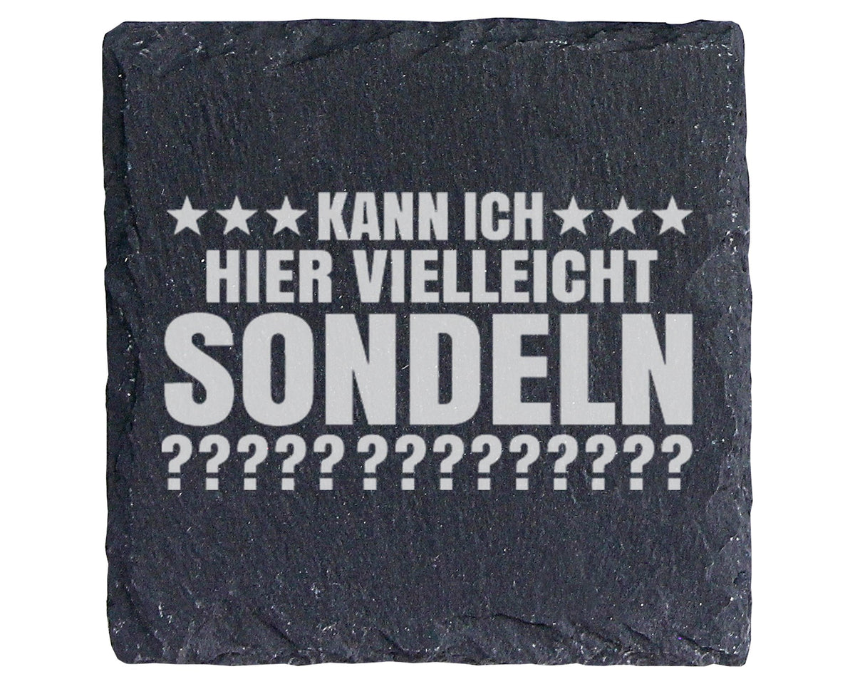 Schiefer Untersetzer Kann Ich Hier Vielleicht Sondeln - Lustiges Gesch – Bild 1