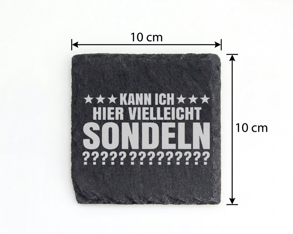Schiefer Untersetzer Kann Ich Hier Vielleicht Sondeln - Lustiges Gesch – Bild 4