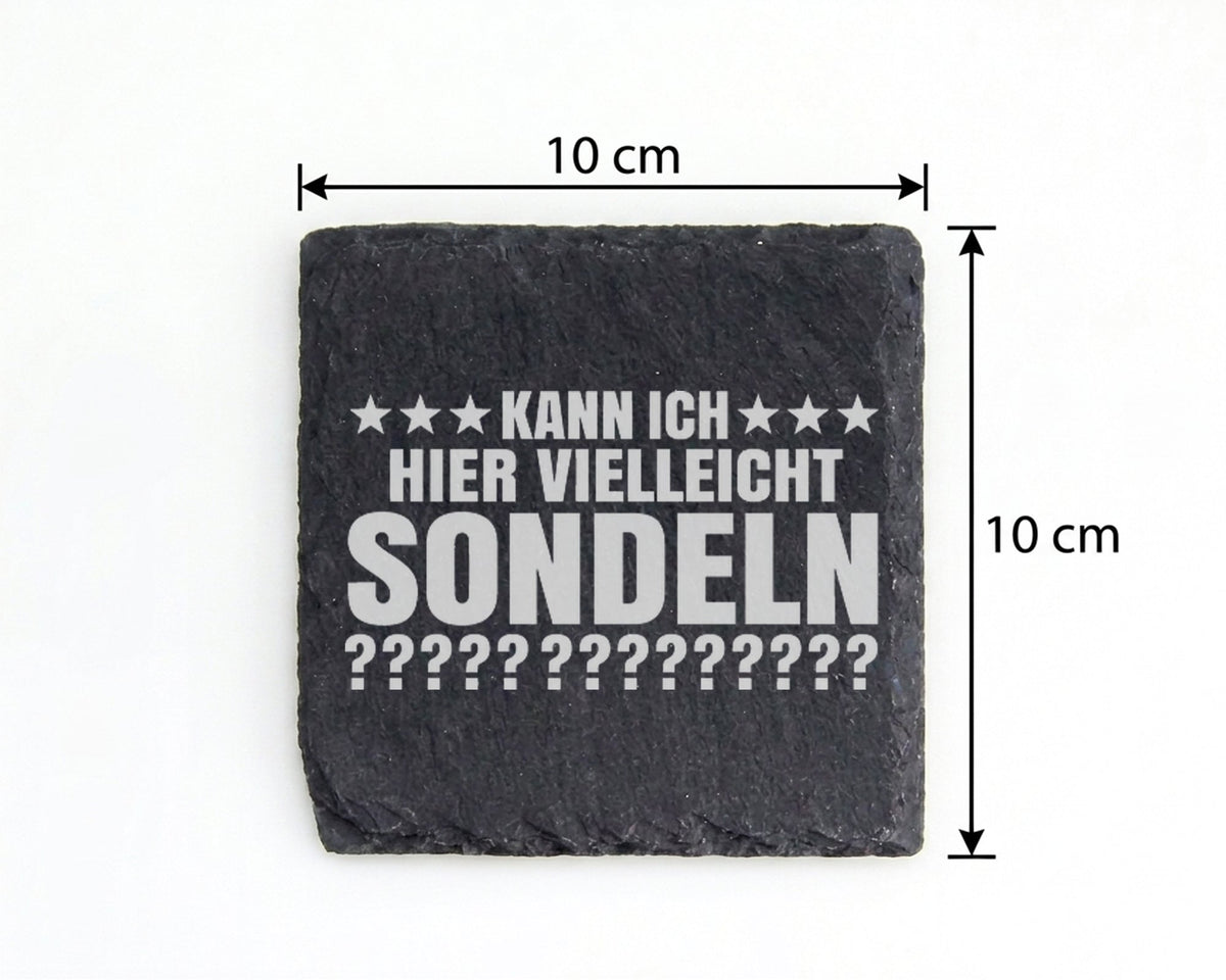 Schiefer Untersetzer Kann Ich Hier Vielleicht Sondeln - Lustiges Gesch – Bild 4