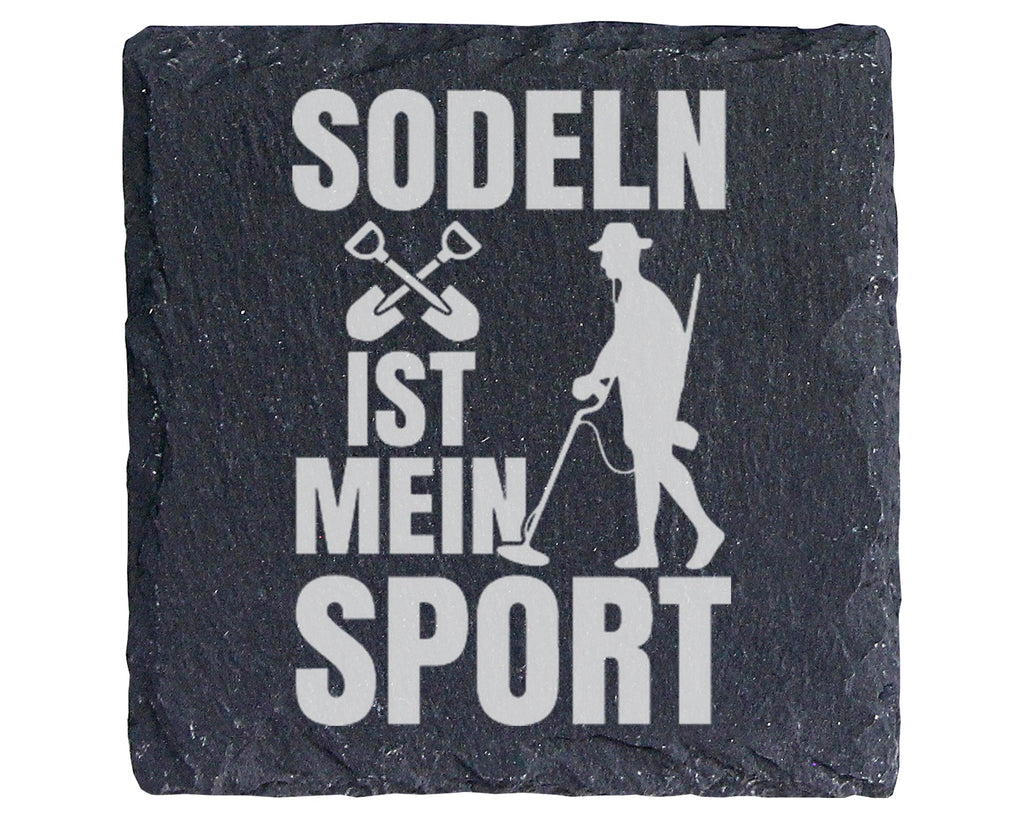 Schiefer Untersetzer Sondeln Ist Mein Sport - Geschenk für Sondler Sch – Bild 1