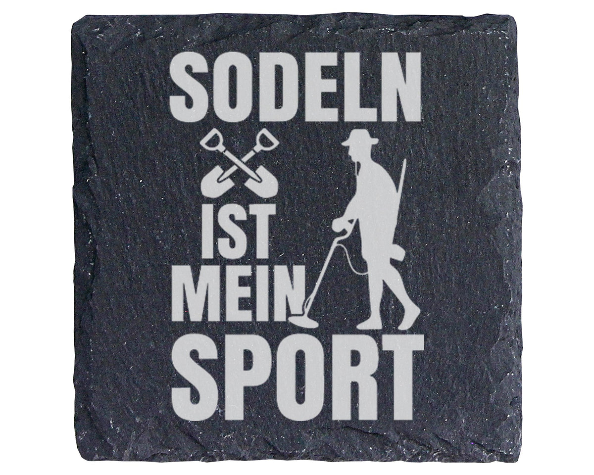 Schiefer Untersetzer Sondeln Ist Mein Sport - Geschenk für Sondler Sch – Bild 1