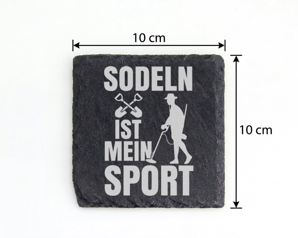 Schiefer Untersetzer Sondeln Ist Mein Sport - Geschenk für Sondler Sch – Bild 4