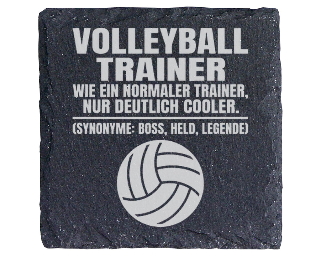 Schiefer Untersetzer Volleyball Trainer Spruch Deutlich Cooler - Gesch – Bild 1
