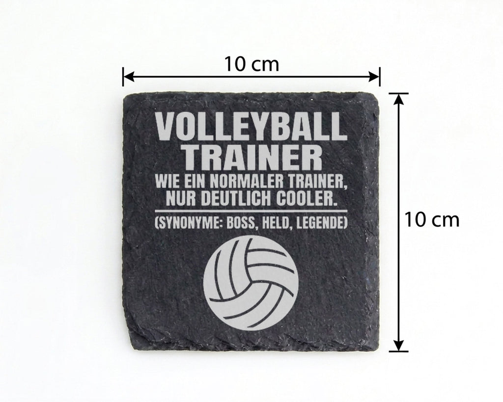 Schiefer Untersetzer Volleyball Trainer Spruch Deutlich Cooler - Gesch – Bild 4