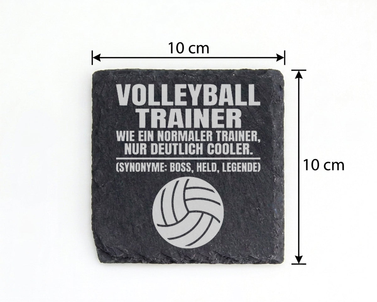 Schiefer Untersetzer Volleyball Trainer Spruch Deutlich Cooler - Gesch – Bild 4