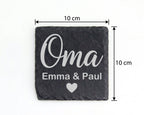Schiefer Untersetzer Oma Personalisiert Mit Wunschname Herz - Geschenk – Bild 4
