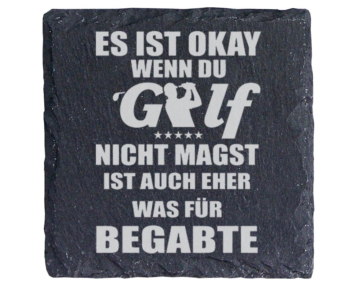 Schiefer Untersetzer Golf Spruch Was Für Begabte - Lustiges Geschenk f – Bild 1