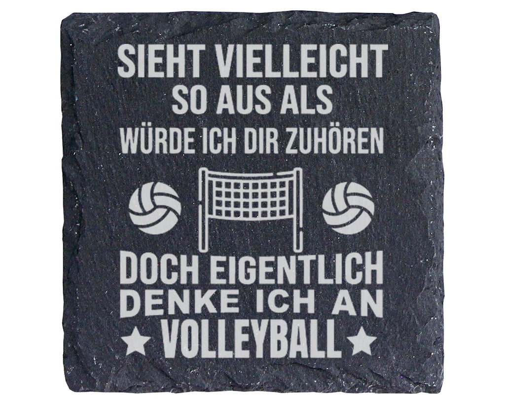 Schiefer Untersetzer Sieht So Aus Als Würde Ich Zuhören - Geschenk Für – Bild 1