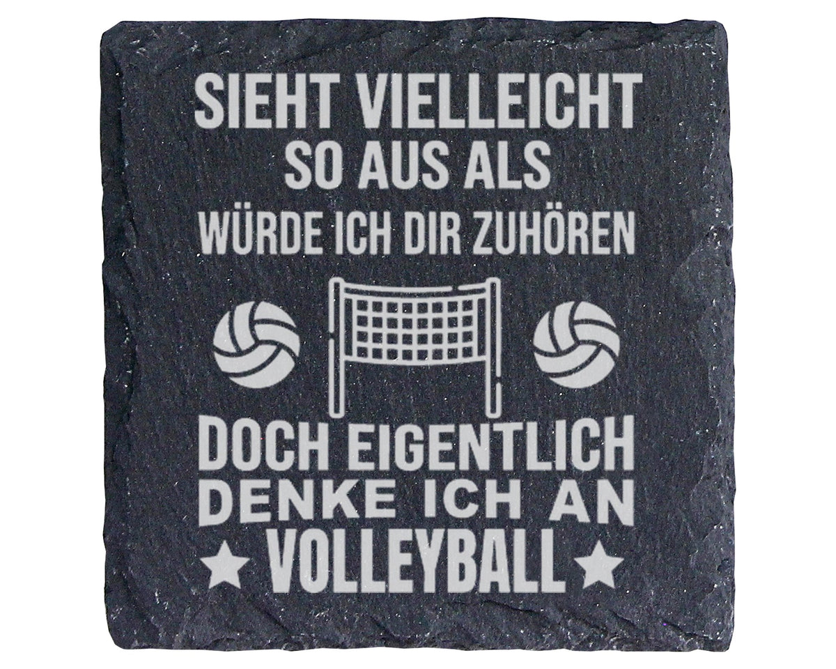 Schiefer Untersetzer Sieht So Aus Als Würde Ich Zuhören - Geschenk Für – Bild 1