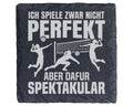 Schiefer Untersetzer Volleyball Spiele Spektakulär Spruch - Geschenk f – Bild 1