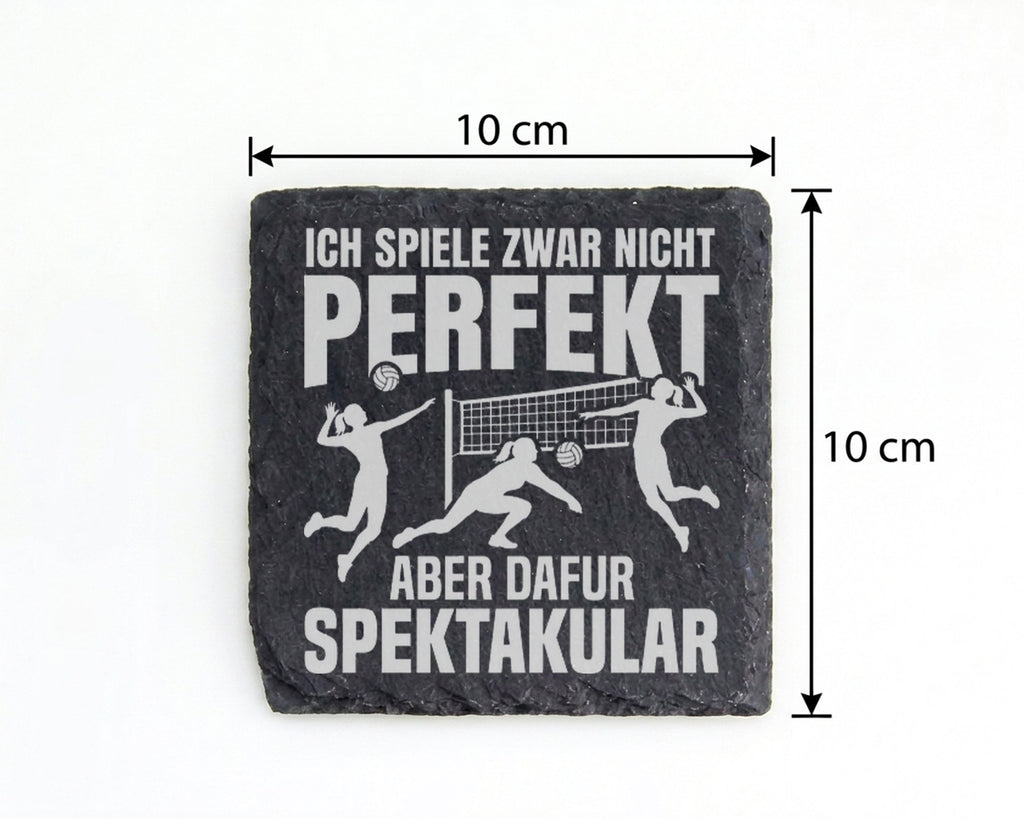 Schiefer Untersetzer Volleyball Spiele Spektakulär Spruch - Geschenk f – Bild 4