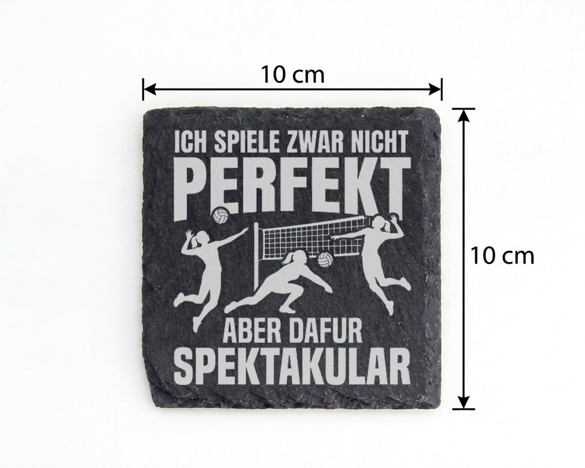 Schiefer Untersetzer Volleyball Spiele Spektakulär Spruch - Geschenk f – Bild 4
