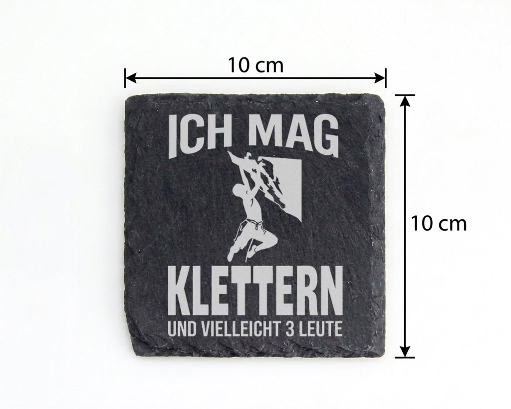 Schiefer Untersetzer Klettern Ich Mag Vielleicht 3 Leute - Geschenk fu – Bild 4