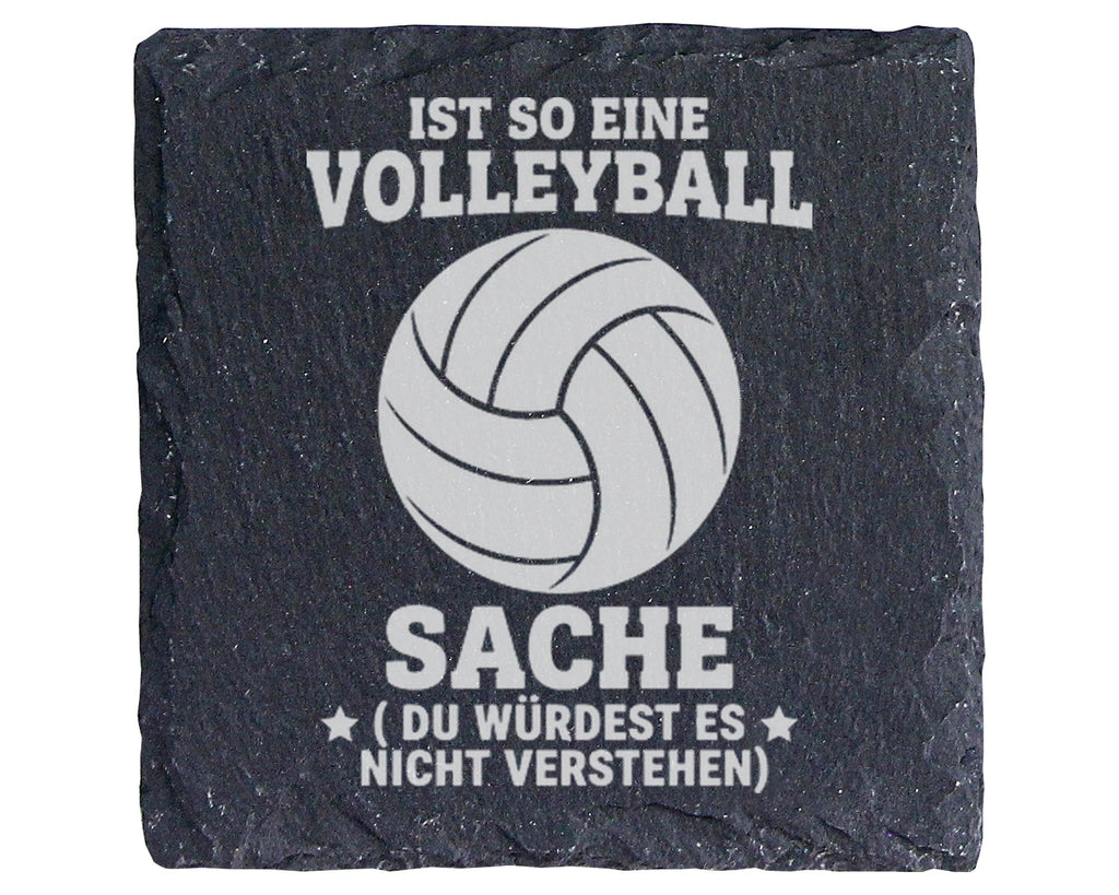 Schiefer Untersetzer Volleyball Ist Eine Sache - Lustiges Geschenk für – Bild 1