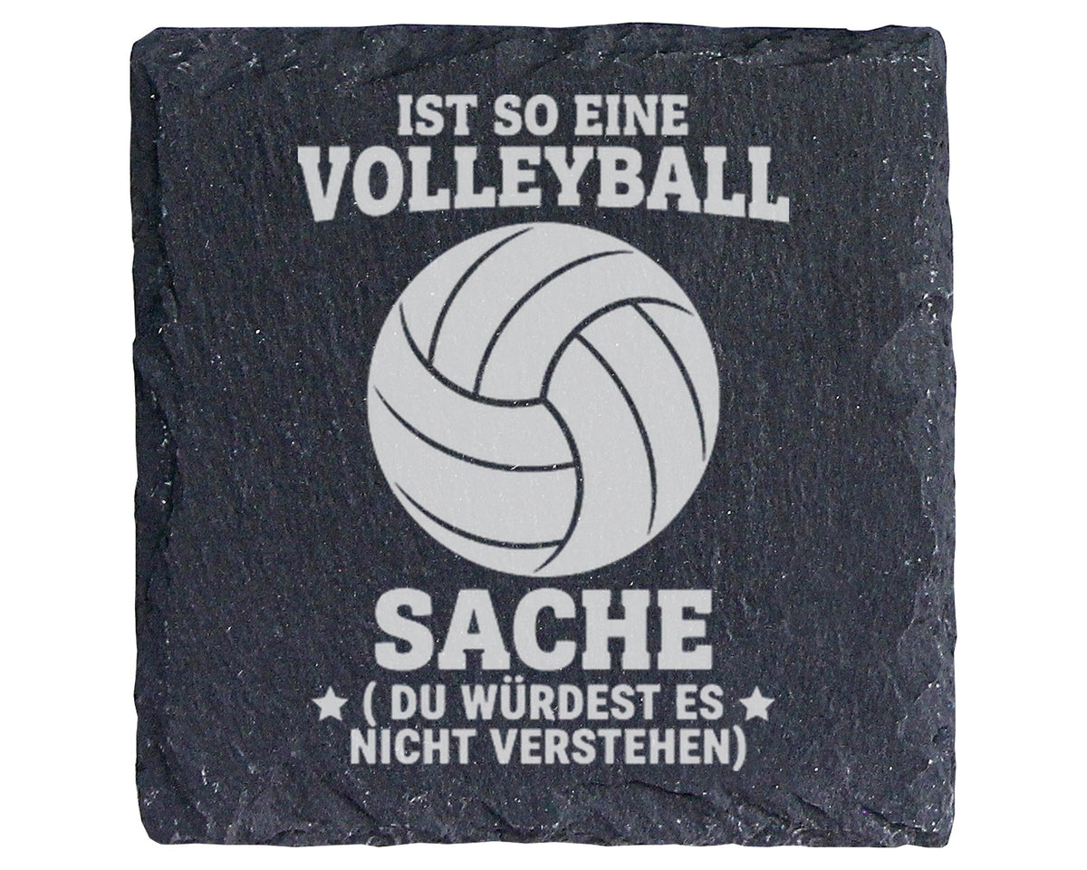 Schiefer Untersetzer Volleyball Ist Eine Sache - Lustiges Geschenk für – Bild 1