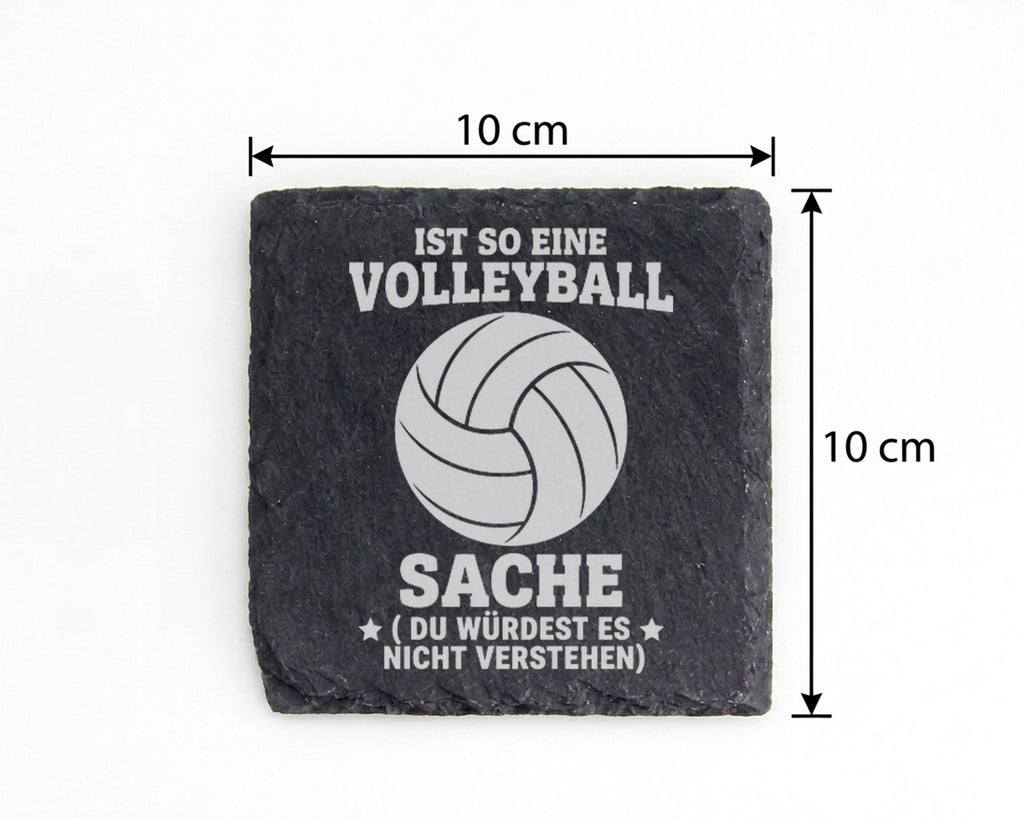 Schiefer Untersetzer Volleyball Ist Eine Sache - Lustiges Geschenk für – Bild 4