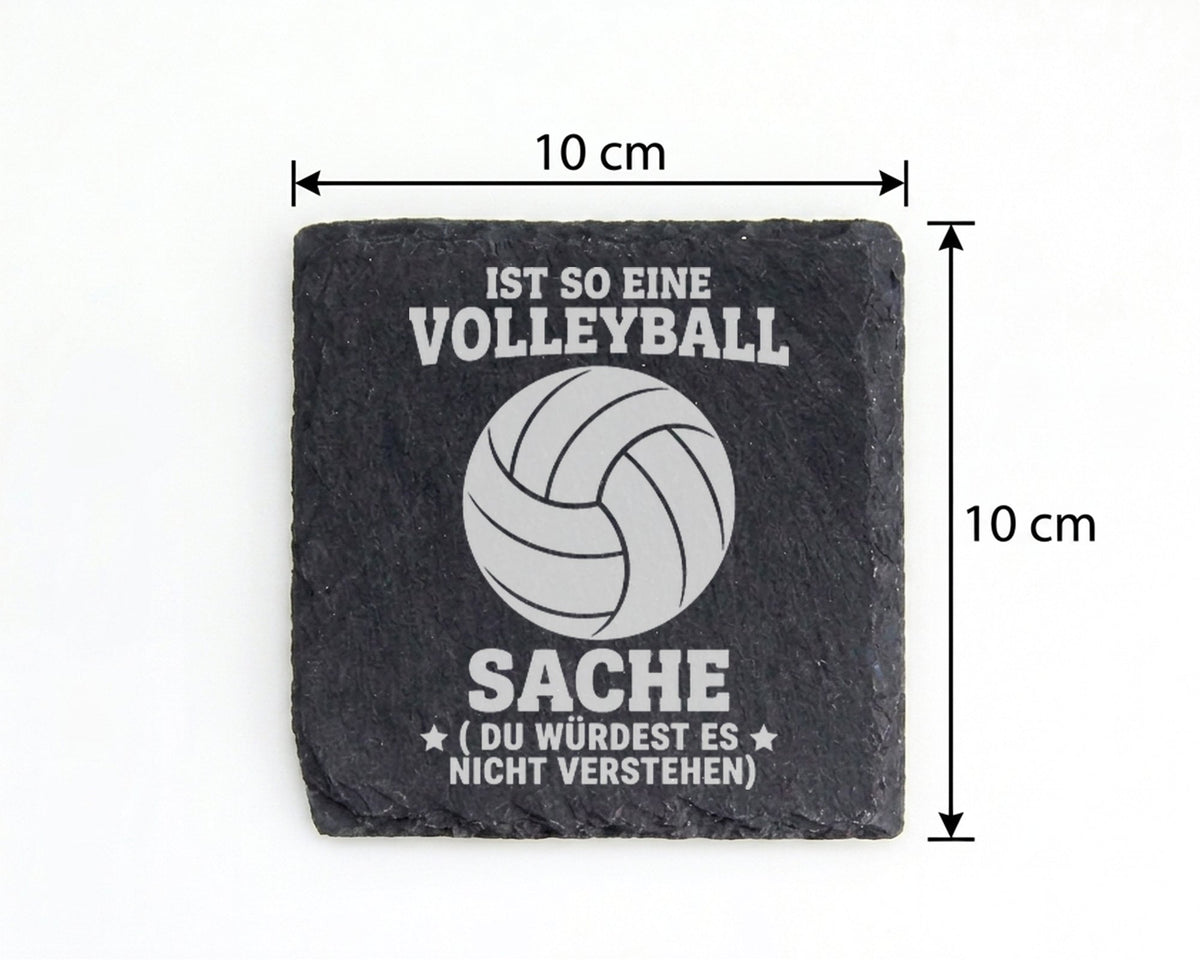 Schiefer Untersetzer Volleyball Ist Eine Sache - Lustiges Geschenk für – Bild 4
