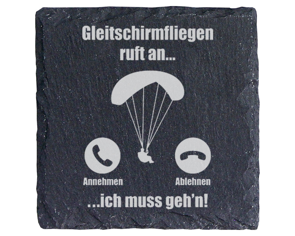 Schiefer Untersetzer Gleitschirmfliegen Ruft An Lustiger Spruch - Gesc – Bild 1