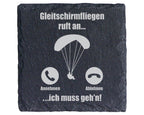 Schiefer Untersetzer Gleitschirmfliegen Ruft An Lustiger Spruch - Gesc – Bild 1