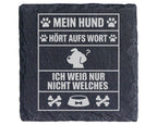 Schiefer Untersetzer Hund Hört Aufs Wort Lustiger Spruch - Geschenk fü – Bild 1