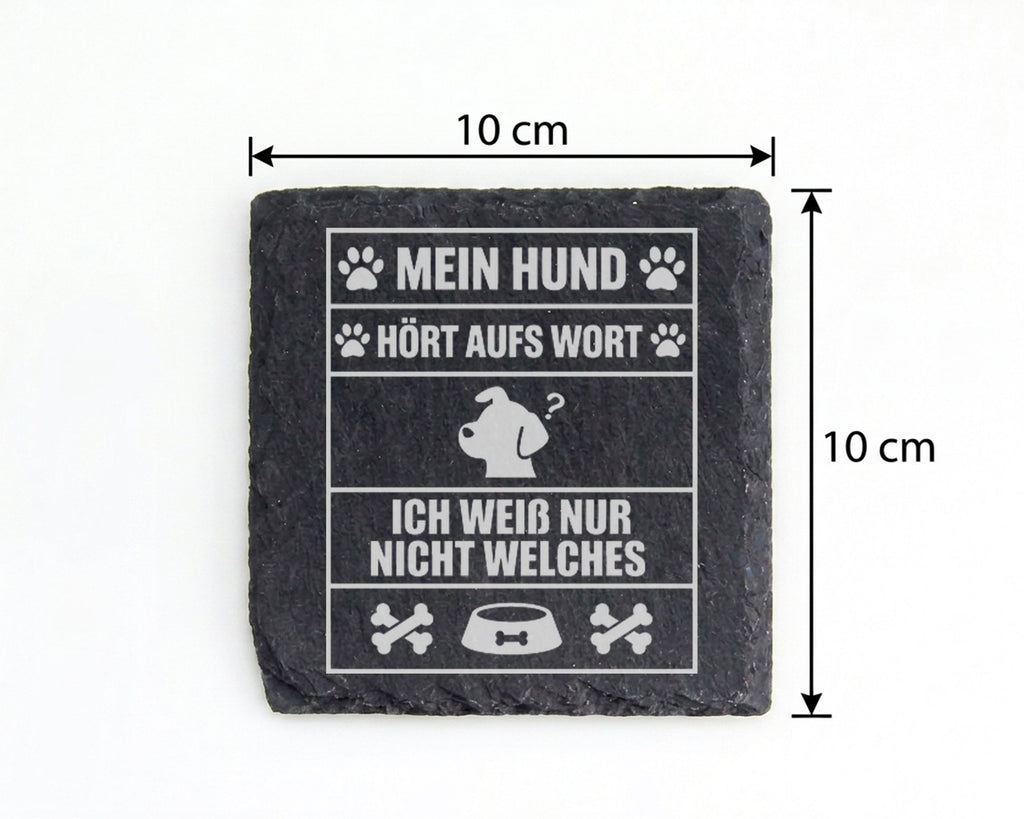 Schiefer Untersetzer Hund Hört Aufs Wort Lustiger Spruch - Geschenk fü – Bild 4