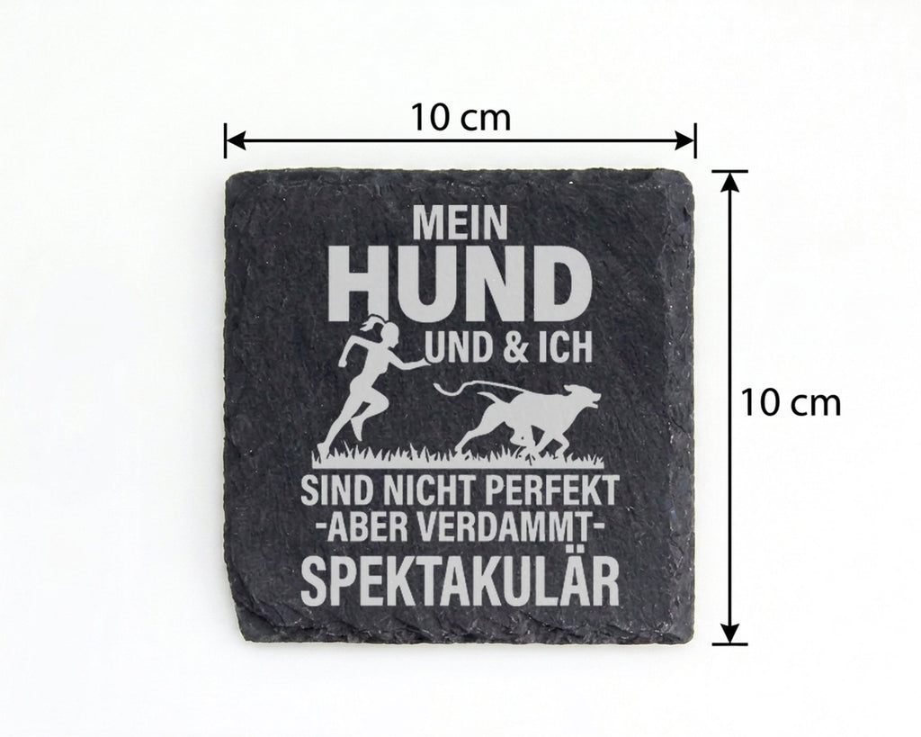 Schiefer Untersetzer Mein Hund Und Ich Spektakulär - Geschenk für Läuf – Bild 4