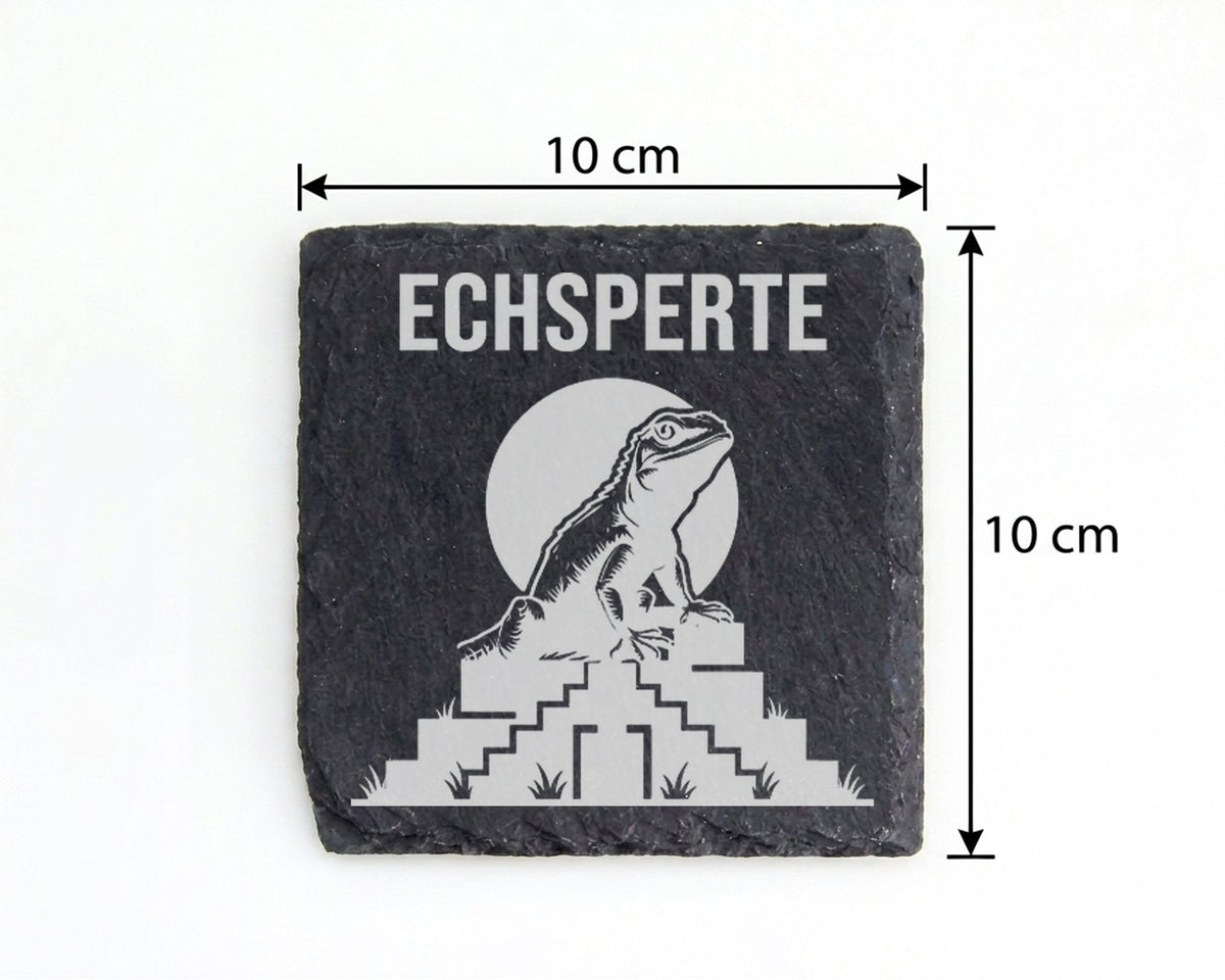Schiefer Untersetzer Echsperte Echse Leguan - Lustiges Geschenk für Re – Bild 4