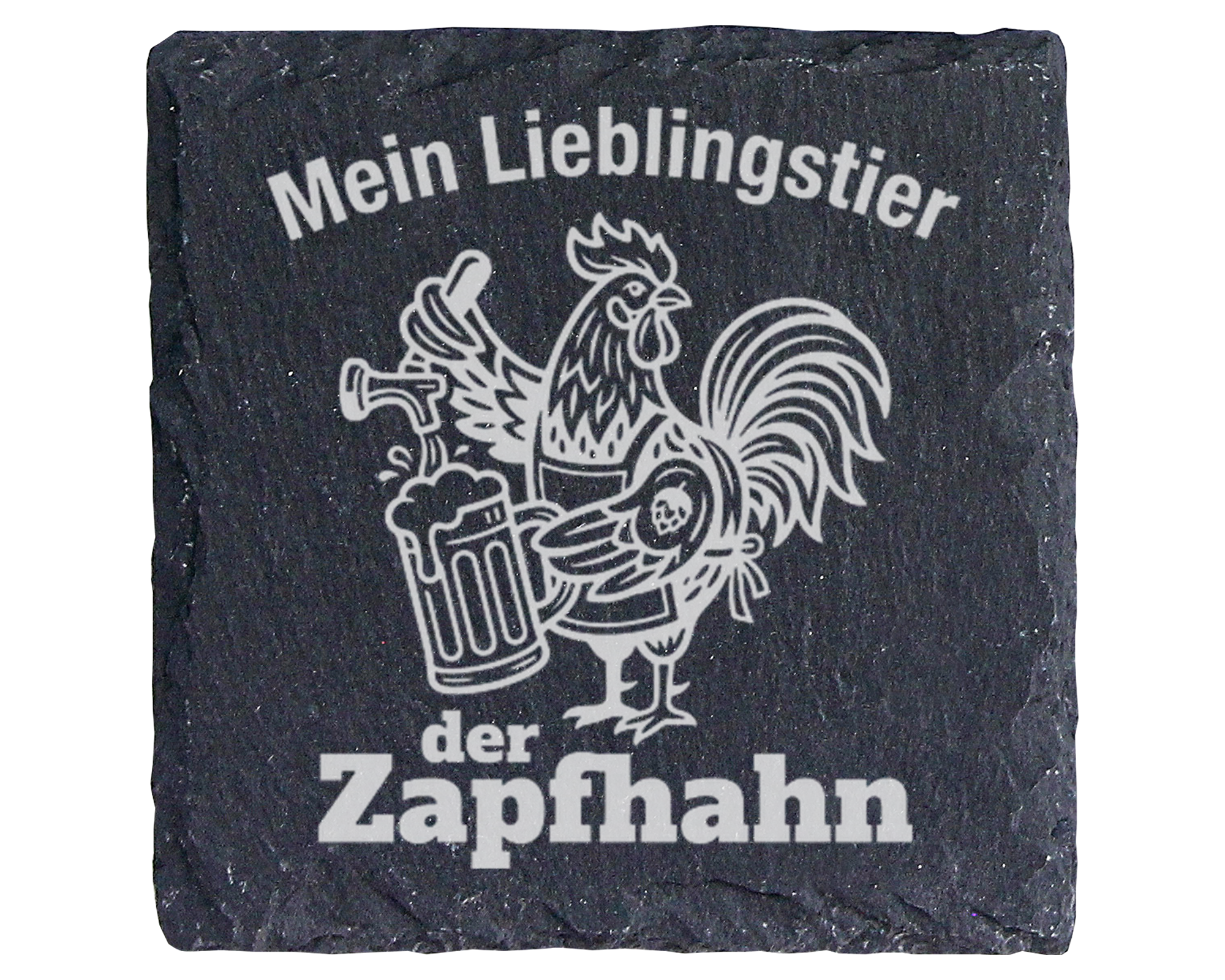 Schiefertafel Untersetzer Zapfhahn Bier Geschenk für Männer lustige Ba – Bild 1