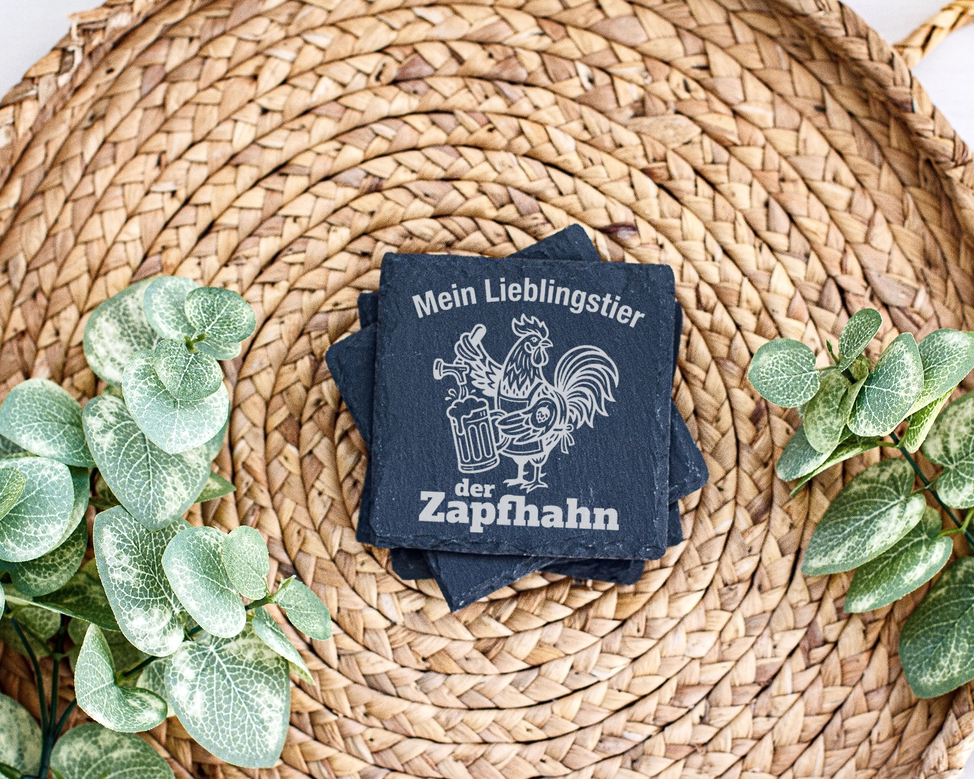Schiefertafel Untersetzer Zapfhahn Bier Geschenk für Männer lustige Ba – Bild 3