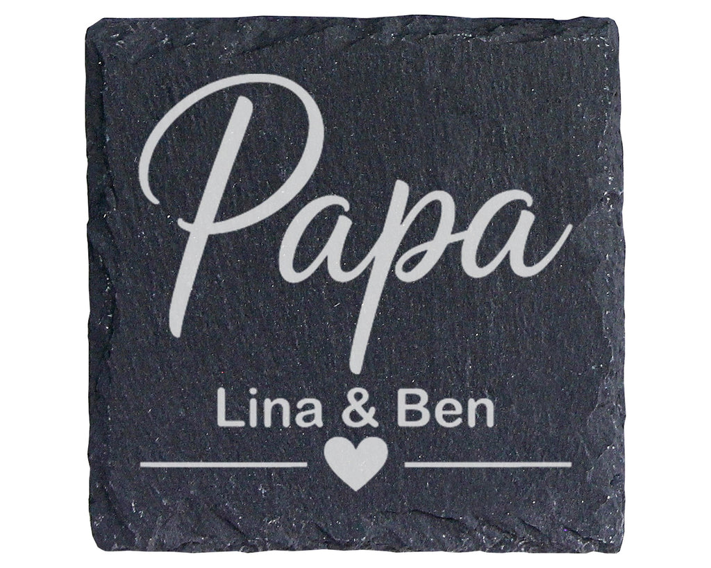 Schiefer Untersetzer Papa Personalisiert Mit Wunschname - Geschenk Für – Bild 1