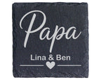 Schiefer Untersetzer Papa Personalisiert Mit Wunschname - Geschenk Für – Bild 1
